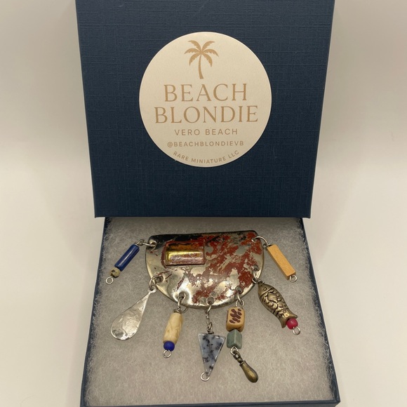 Vintage Boho Eclectic Dangling Charm Brooch/Pendant ✨ Artisan Mixed Media - Picture 2 of 9